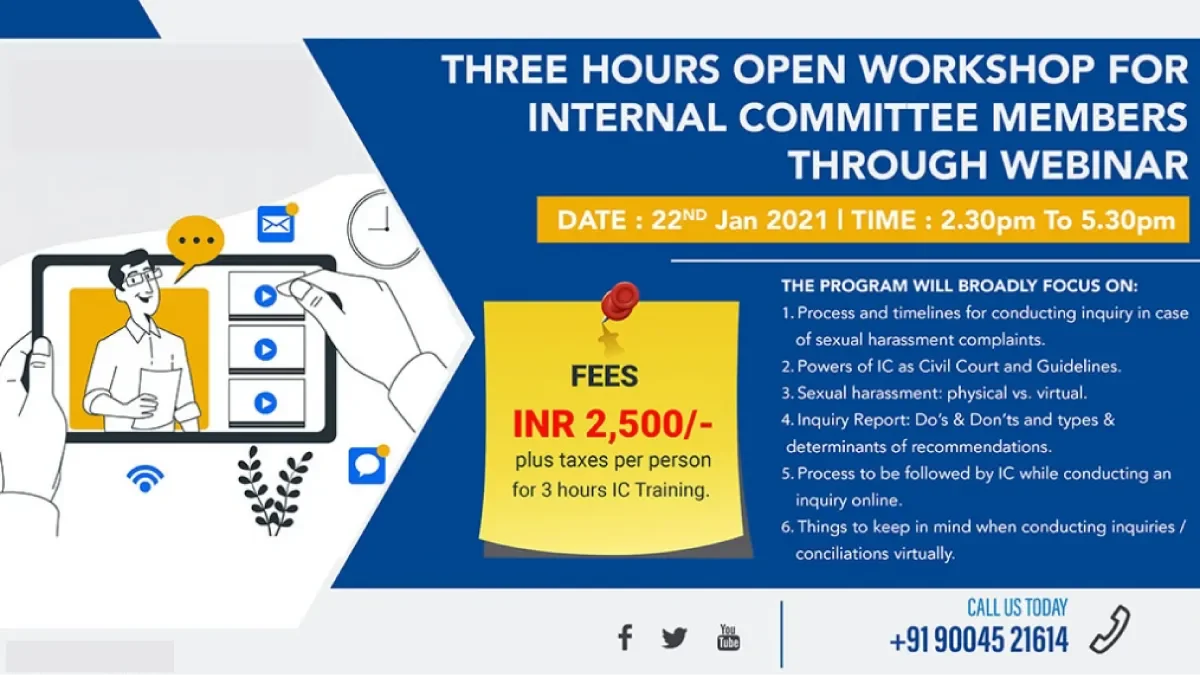 22 Jan 2021 – Create Healthy & Safer Workplace – 3 Hours Open Workshop For IC Members Through Webinar