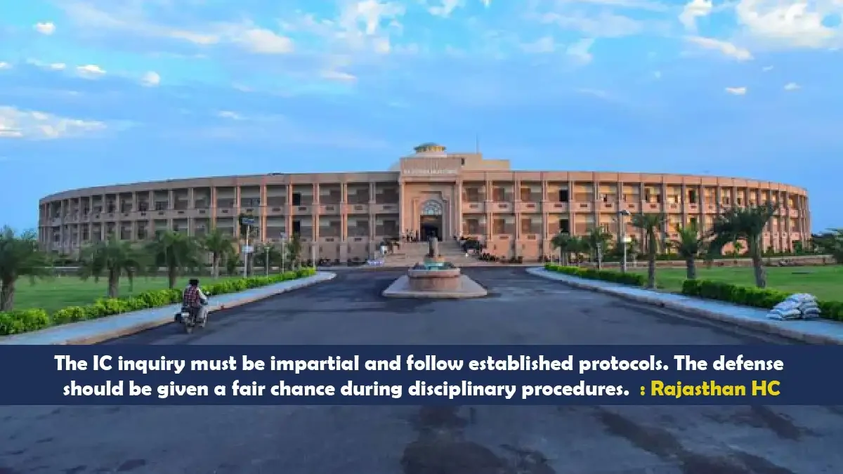 (Shital Prasad Sharma vs State Of Raj) Rajasthan HC 14th June Judgment Article Featured Image - POSHequili
